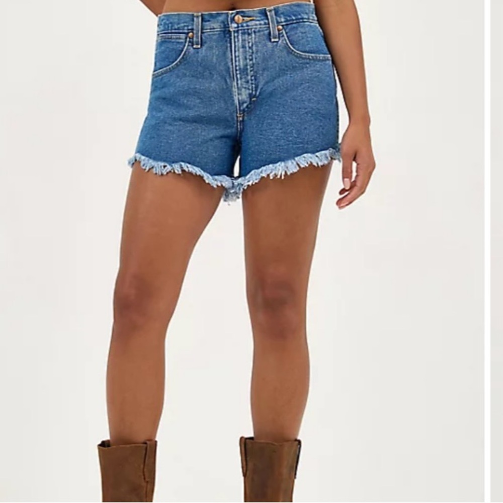 Wrangler High Rise Blue Denim Women's Shorts